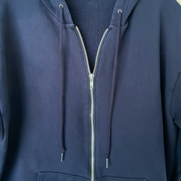 Cheetah Dark Blue Zip Up Hooded Sweatshirt - Women’s Large - Picture 4 of 9